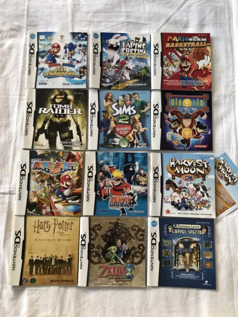 Lot De 12 Notices Mode D’emploi Officiel Nintendo Ds Zelda / Mario Etc..sans Jeu