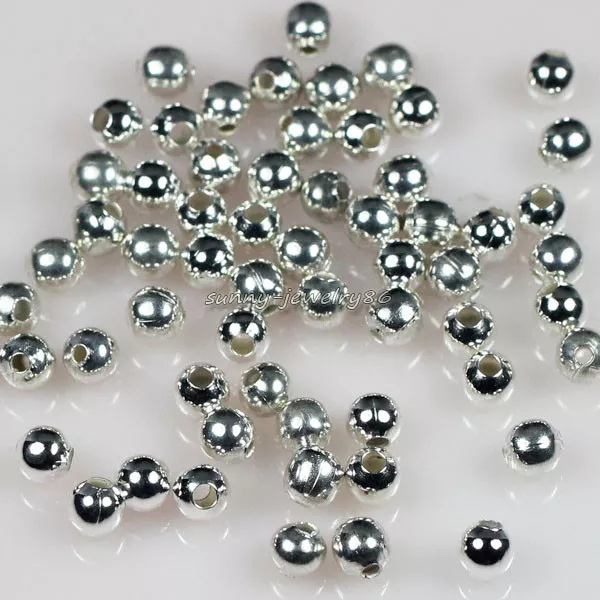 Wholesale! 2mm,2.4mm,3.2mm,4mm,5mm,6mm Metal Round Spacer Beads Silver/Gold Plt