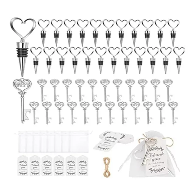 24 Pieces Key Bottle Opener And 24 Pieces Wine Cork Set Bottle Opener Key  J1P5