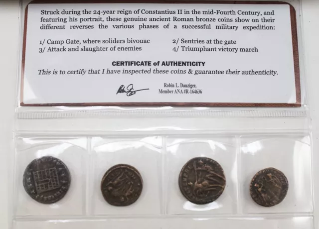 Ancient Roman Coin - Antique Roman Collectible Coinage (4X) Certified Authentic