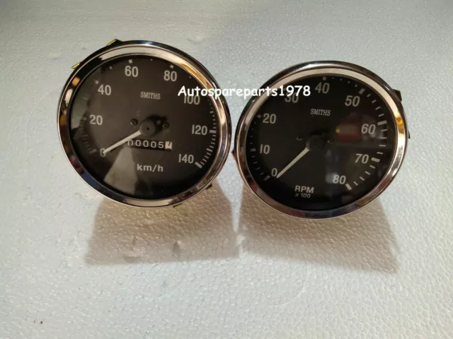 Smiths Réplique 100 MM Compteur 0-140KMH+0-80RPM Tachéomètre Horloge Sage BC
