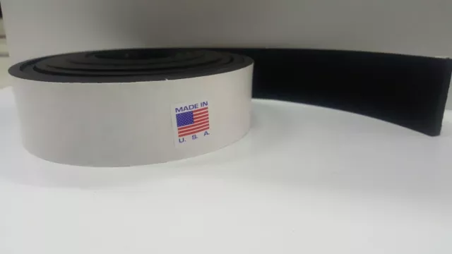 Neoprene Sheet Rubber Solid 1/8" Thick x 1" W x 10-Ft Strip - Peel-Back Adhesive