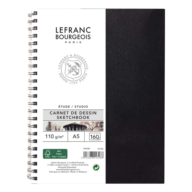 Carnet De Croquis A4 Royal & Langnickel | 80 Pages 120 G/m² | Couverture En Toile Personnalisable | Reliure à Anneaux