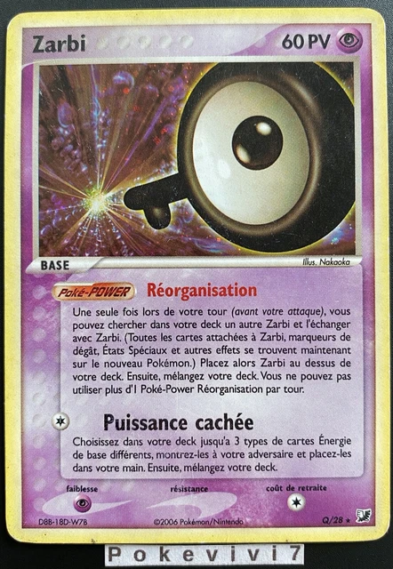 Pokemon Card ZARBI Q/28 Holo Secret Block EX Hidden Forces FR