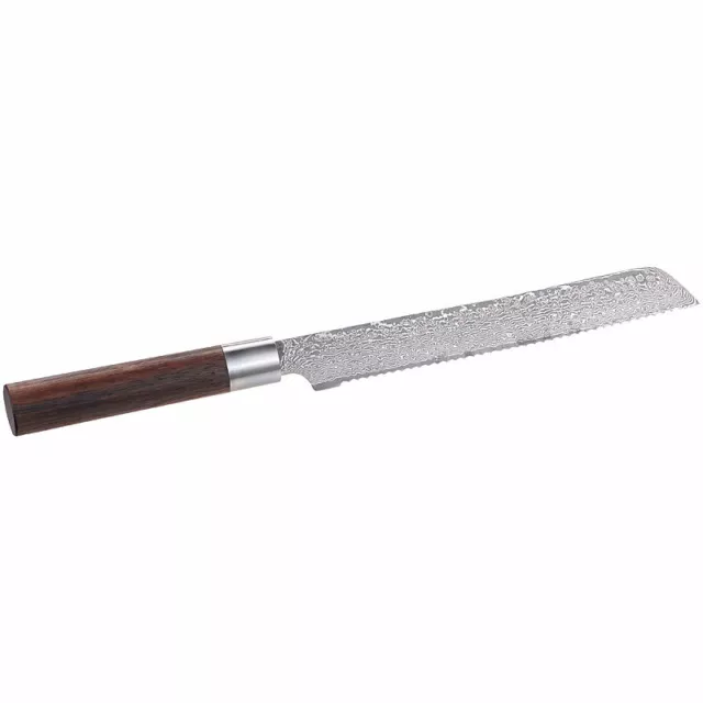 TokioKitchenWare Handgefertigtes Marken-Damast-Brotmesser mit 20-cm-Klinge