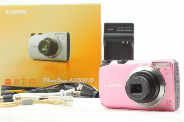 [NEAR MINT in BOX] Canon PowerShot A3300 IS Pink 16.0MP Digital Camera JAPAN