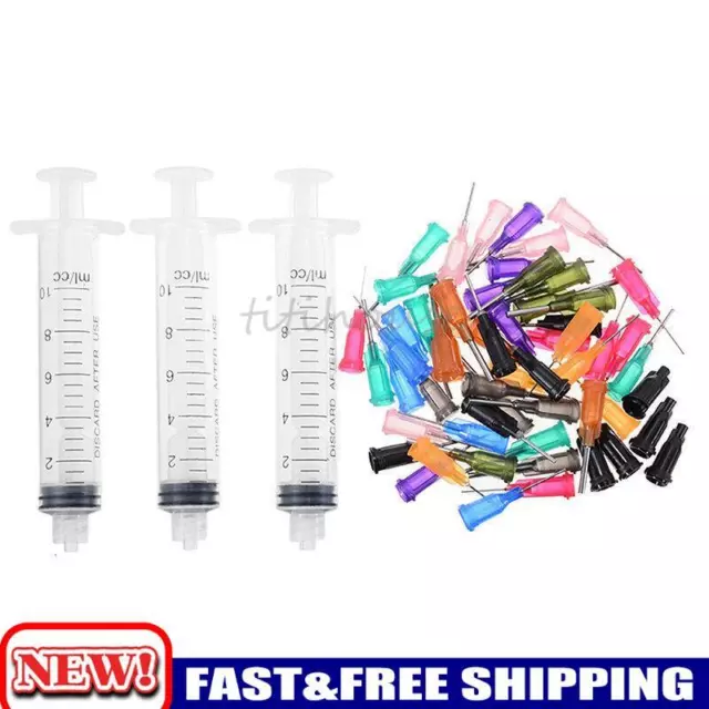 50X0.5" Short Blunt Tip Syringe Needle Luer Oil Glue Ink Dispensing Liquid Henna