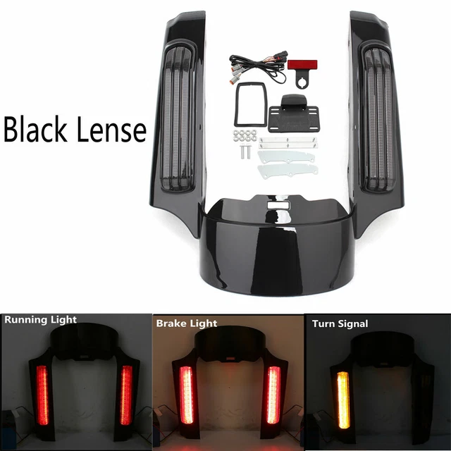 Parafango Posteriore LED Per Harley Touring 2014-2019 - Nero Lucido, 3 Funzioni - Foto 9