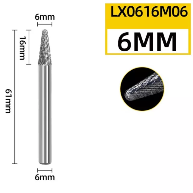 Breite Anwendung Zum Schleifen Fräsbohrer Gravurköpfe 6mm Double-Cut Hartmetall