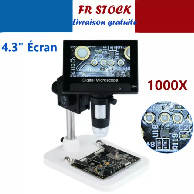MICROSCOPE NUMÉRIQUE ZOOM 1200X Ecran LCD 7 Full HD 12MP Soudure  Electronique ! EUR 99,99 - PicClick FR
