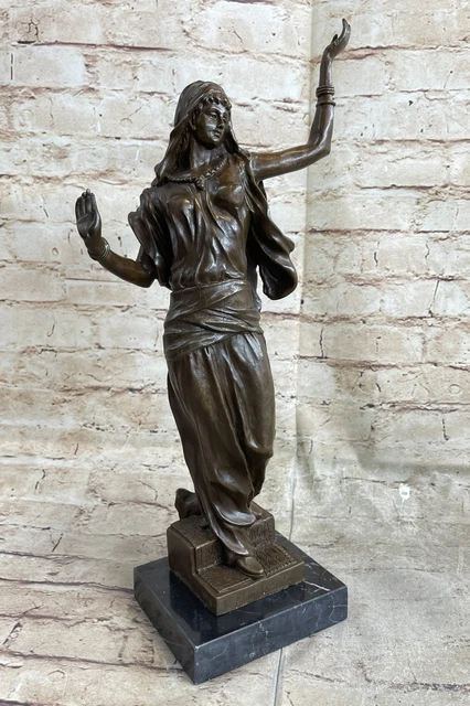 Statue Femme En Bronze Et Pierre – Sculpture Art érotique – Style Antique 17cm