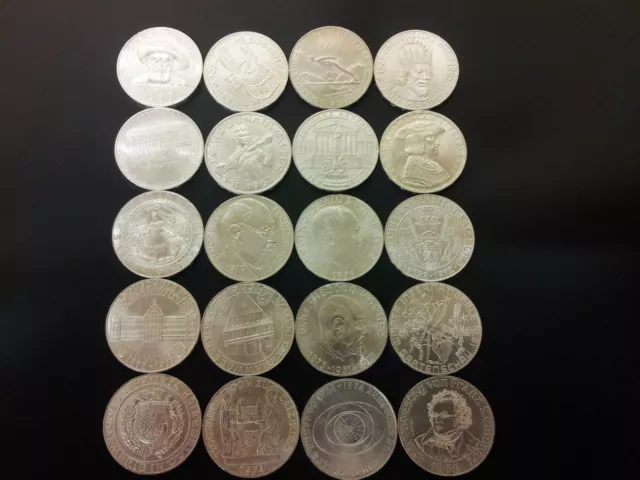 20 Silbermünzen 50 Schilling Österreich 1959 -1978 - kompletter Satz Eiamaya