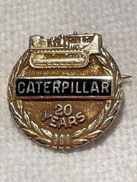 Vintage Caterpillar Tractor Company 14 K Gold 20 Year Service Award Pin