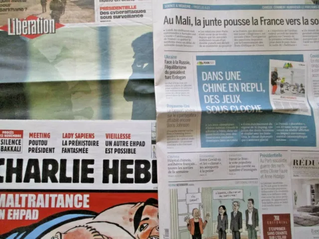 LOT : Libération + Le Monde + Charlie Hebdo  / 2 février 2022