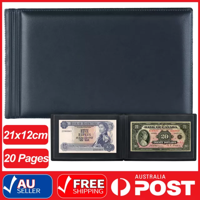 Banknotes Album Stock Collection Storage Currency Holder Pocket Paper Money AU