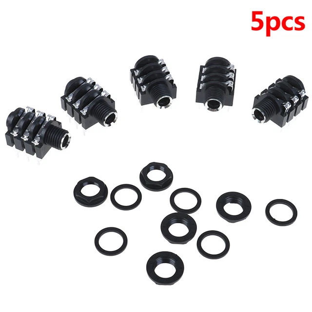 5x 6.35mm/6.35 6P/6PIN stereo audio microphone female socket/jack connect.zy