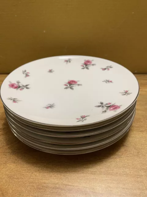 6 Vintage Rosechintz By Meito Japan Roses Bread And Butter Plates 6.5”