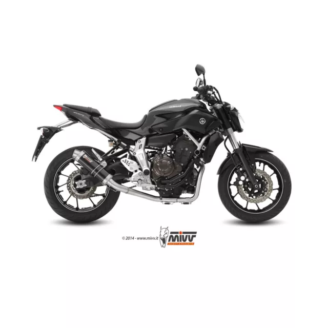 MIVV GP schwarz Komplettanlage 2x1 für YAMAHA MT-07 / FZ-07 700 ccm ab Bj. 14 2