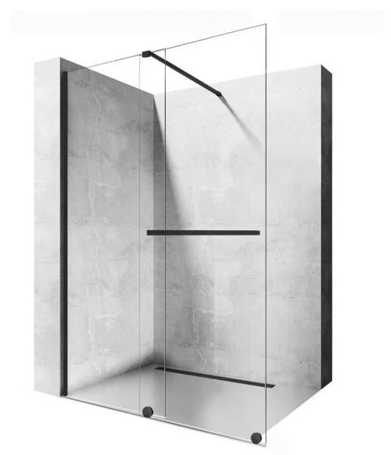 Paroi De Douche Cortis Black 100 Cm /120 Cm Paroi De Douche Walk-In Rea