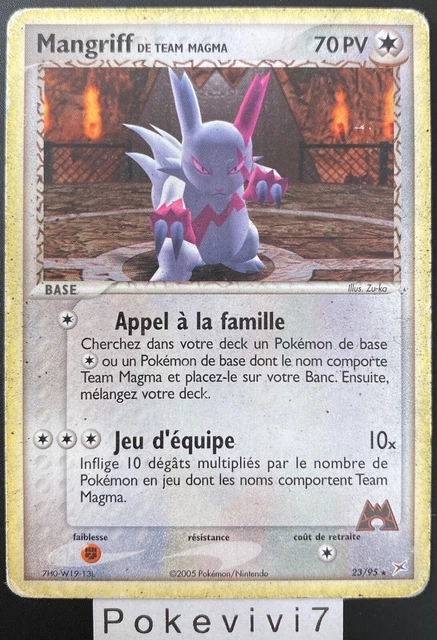 Carte Pokemon MANGRIFF 23/95 Rare Bloc EX Team Aqua VS Team Magma FR OCCASION