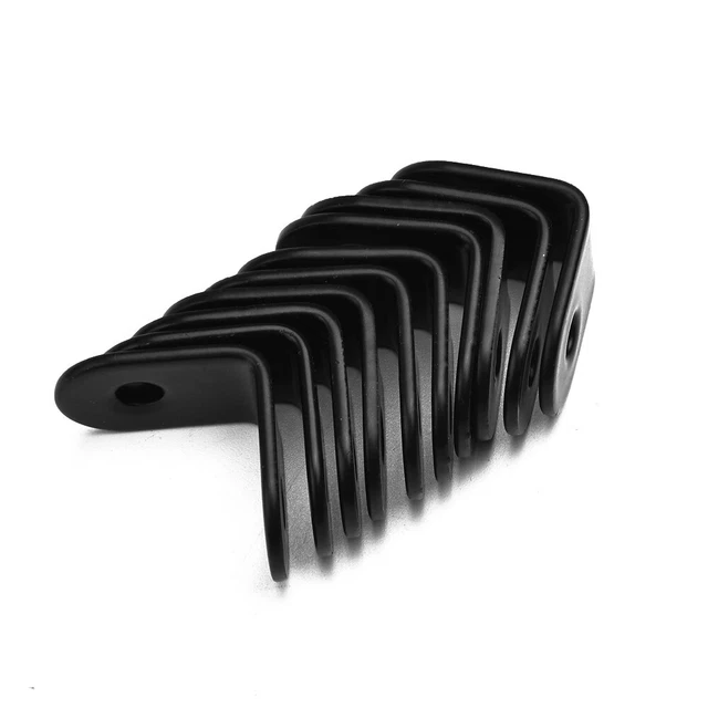 10 Pcs 90 Degree Right Angle Brackets Black Heavy Duty Metal Corner Braces UK 6