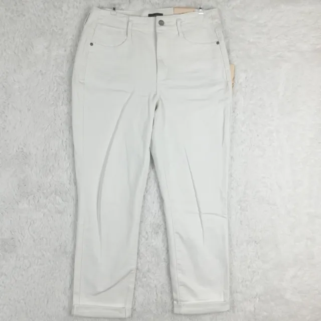 NYDJ Womens Jeans Girlfriend Hollywood Denim Optic White High Rise Cuffed 6 New