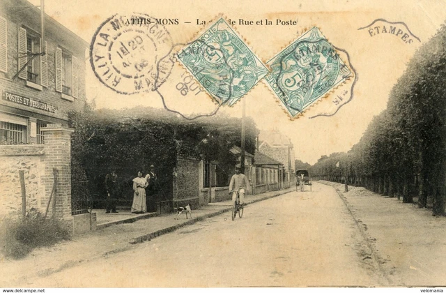 S10422 cpa 91 Athis Mons - La Grande Rue et la Poste
