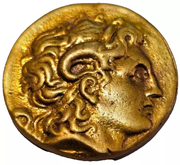 Superb Ancient Electrum Greek Gold Coin Drachm Lysimachos.low Carat 2,7 Gr 16 Mm