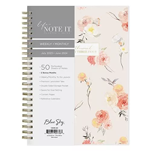 Blue Sky Life Note It 2023-2024 Academic Year Weekly and Monthly Planner Note...