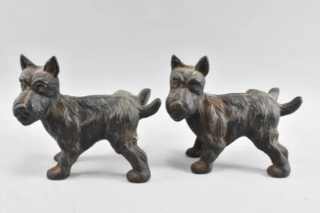 P16K20- 2x Tex-Artes Gusseisen Figur Hund Terrier