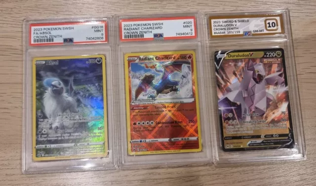 PSA 9 and PG 10 Crown Zenith Pokemon Card Bundle