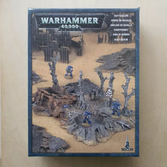 Warhammer 40K NEW Space Marines Crashed Rhino Battlescape Terrain Scenery Sealed