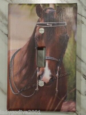 'New!' LARGER SIZE! Bridled Horse - Light Switch Cover