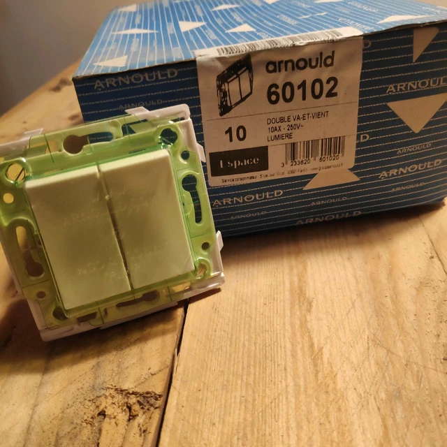 ARNOULD ESPACE 60102 - Double Interrupteur Va et Vient - 10AX 250V -  à l'unité