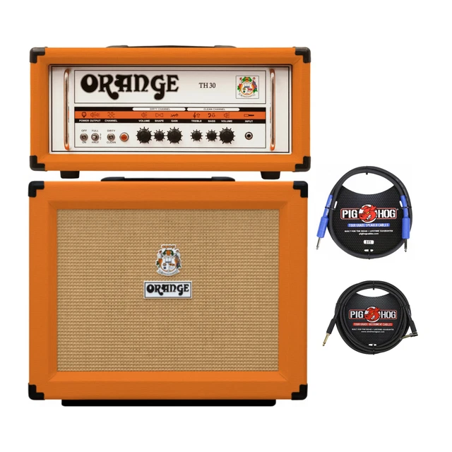 Orange Amps TH30H 30W Tube Amp Head with PPC112 60W 1x12in Cabinet and Cables Orange Amps TH30H 30W Tube Amp Head with PPC112 60W 1x12in Cabinet and Cables