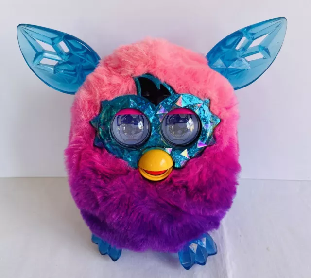 FURBY Boom 2012 Pink Purple Stripe Interactive Pet Hasbro Talking Toy WORKING