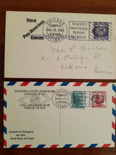 USA Ganzsachen - 2 Postkarten mit priv. Zudruck und Vorausentwertung PRECANCELS