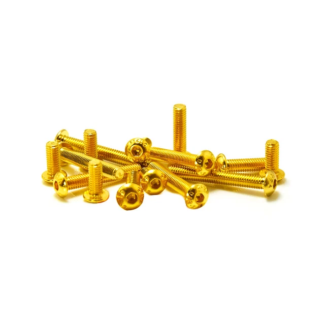 10~150PC M5 Grade 12.9 Alloy Steel Hexagon Socket Button Head Screws Bolt Golden