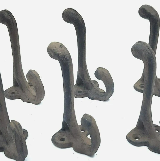 Cast Iron Coat Hat Wall Hooks Rustic School Farmhouse Home Decor Set of 100
