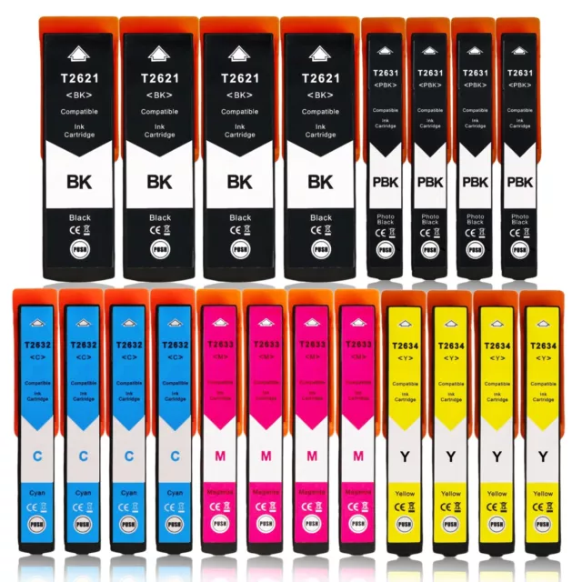 20x Tinte Drucker Patronen für Epson 26XL XP510 XP-520 XP-610 XP615 XP620 XP-625