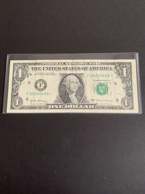 $1 One Dollar Star Note Two Pair Repeater Note (F 05050458 ⭐️) Series 2017