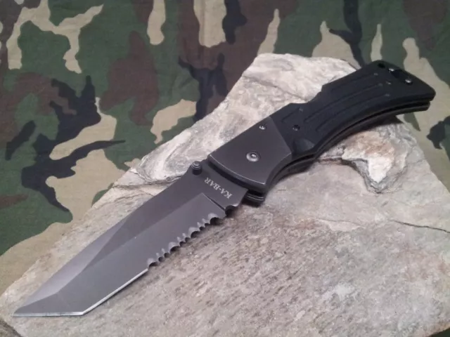 Couteau Ka-Bar-Mule Tanto Lame Acier 3CR13 Serrated Manche G-10 KA3065