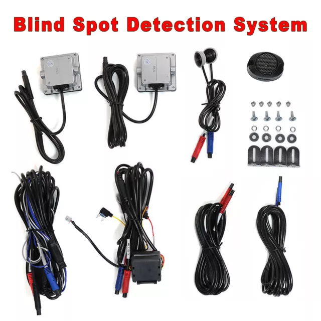 Universal Car Blind Spot Monitoring BSD Radar Detection System Warning Light Kit