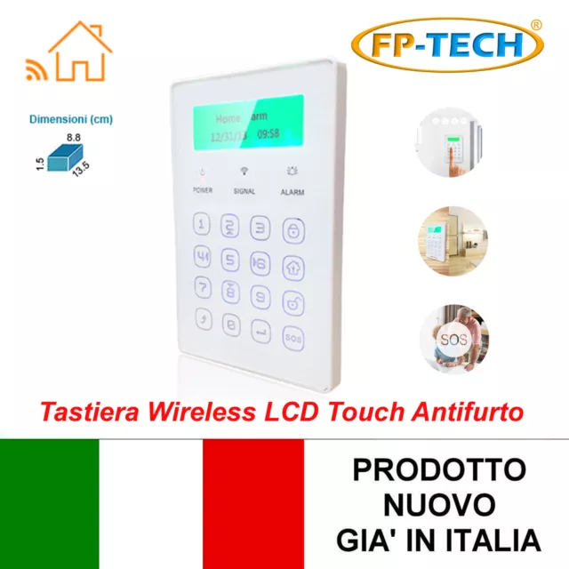 Tastiera Wireless Lcd Touch Monitor Stato Allarme Attivazione Antifurto Casa Gsm