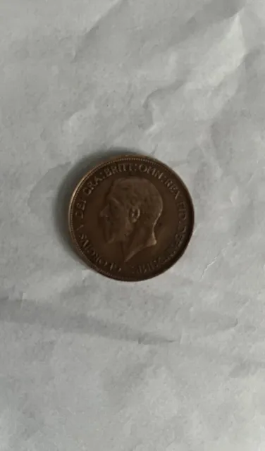 Extremely Rare 1936 One Penny King George V British Coin Unique VERY COLLECTABLE
