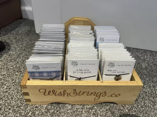 Wishstrings Bracelets -  wholesale joblot approx 50 bracelets incl display box