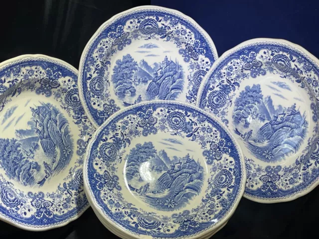 Villeroy and Boch Burgenland Blue Appetizer Plates 8" Set of  8