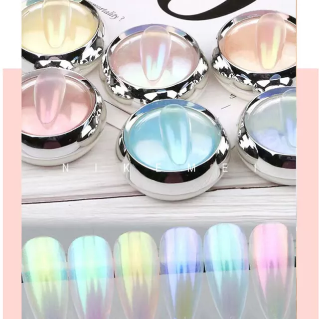 Laser Aurora Nail Glitter Powder Holographic Ice Transparent Nail Décoration❀ F