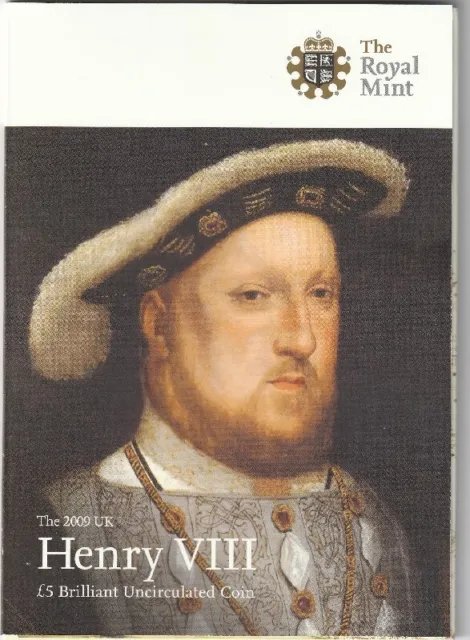2009 King Henry VIII Accession £5 Crown Brilliant Uncirculated Coin UKH8BU