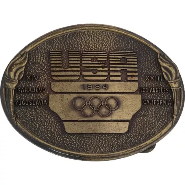 La Los Angeles Olympics Games 1984 Sports Memorabilia Vintage Belt Buckle